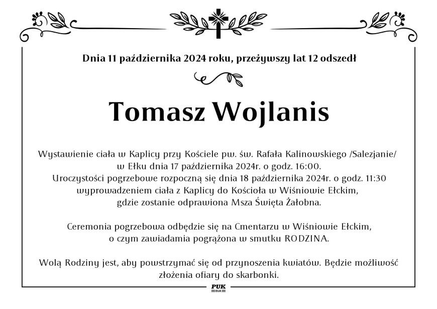 Tomasz Wojlanis - nekrolog